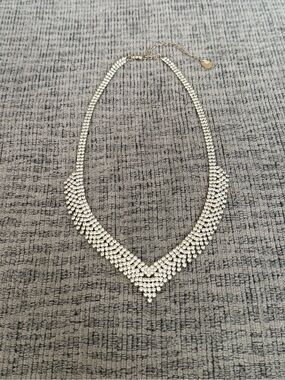 Silver Rhinestone Costume Necklace